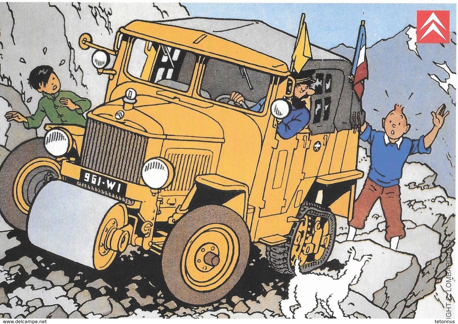 CARTE POSTALE TINTIN CITROËN CROISIERE JAUNE - Cartoline Postali