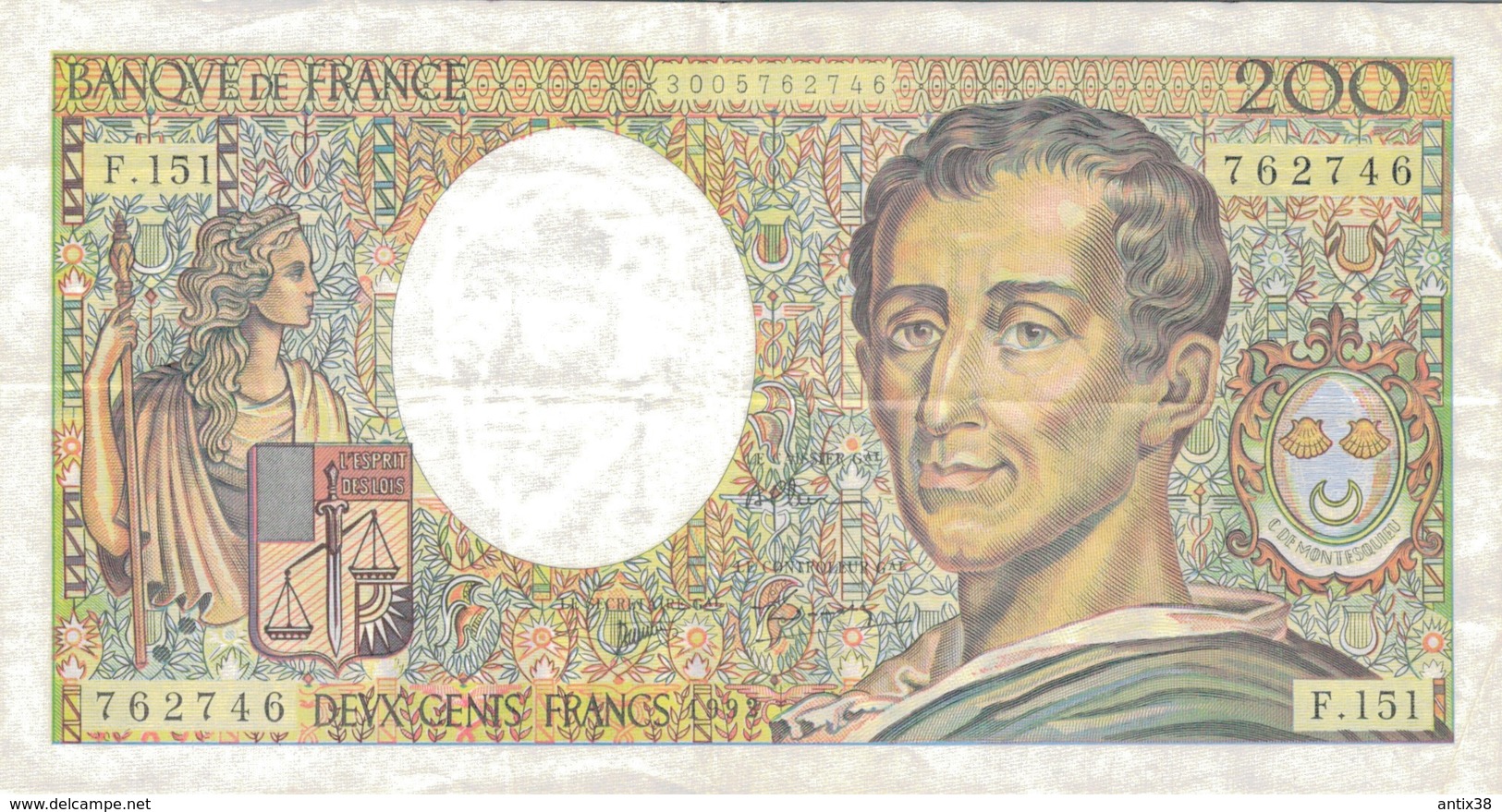 J26 - Billet 200 Francs - Type Montesquieu - 1992 - 200 F 1981-1994 ''Montesquieu''