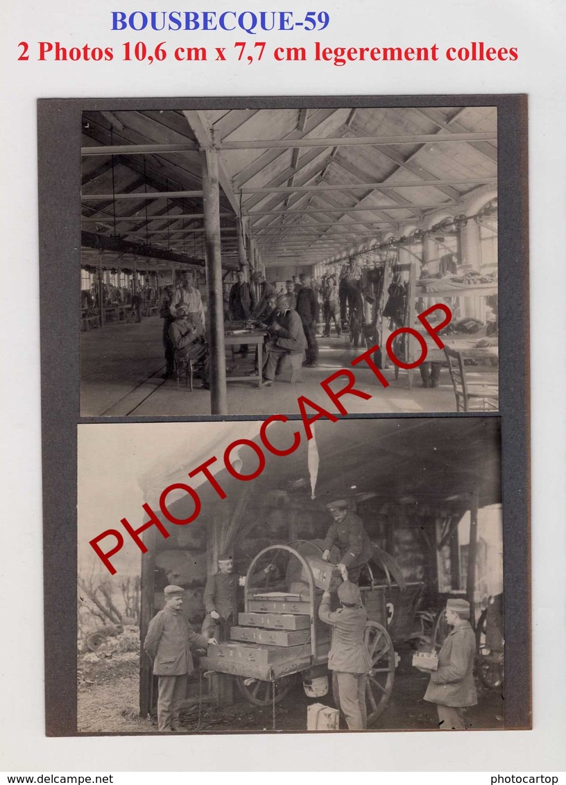 BOUSBECQUE-2x PHOTOS Allemandes-Guerre14-18-1 WK-Militaria-Frankreich-France-59- - Sonstige & Ohne Zuordnung