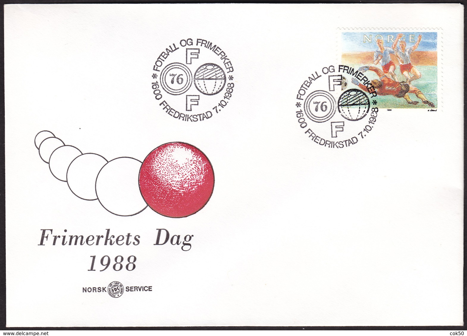 NORWAY - Fredrikstad 1988 «Stamp Exhibition "football And Stamps"-theme At The National Stamp Day» Cacheted Cover, FDC - Other & Unclassified