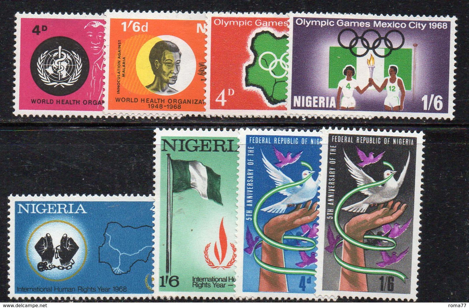 APR1394 - NIGERIA , L'annata 1968 Completa Di Otto Valori  ***  MNH  (2380A) . - Nigeria (1961-...)