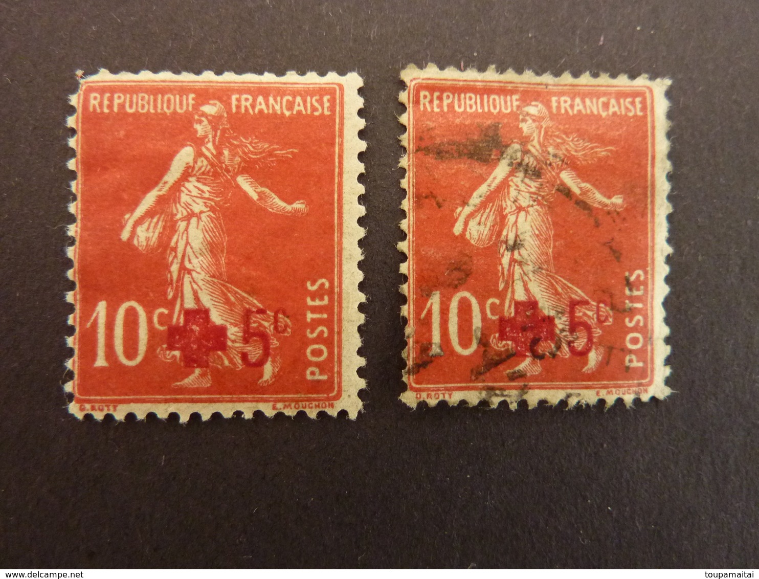 FRANCE, Année 1914, YT N° 146 : Un Neuf MH Et Un Oblitéré (cote 12 EUR) - Gebraucht
