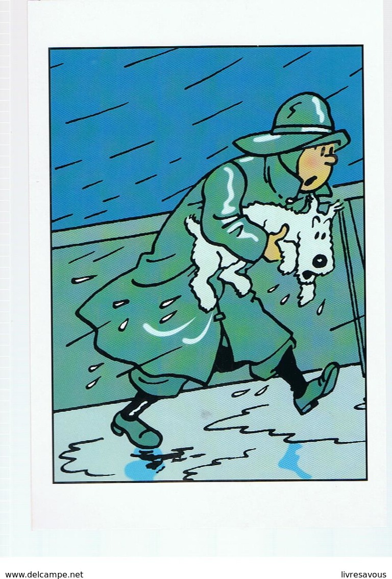 CPM Tintin En Ciré Sous La Pluie Sur Un Bateau - Hergé
