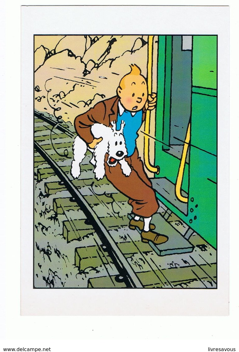 CPM Tintin Accroché à Un Wagon - Hergé