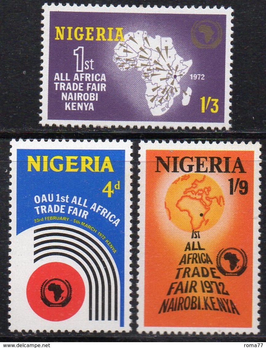 APR1949 - NIGERIA 1972, Serie Yvert N. 267/269  ***  MNH  (2380A) .  Fiera - Nigeria (1961-...)