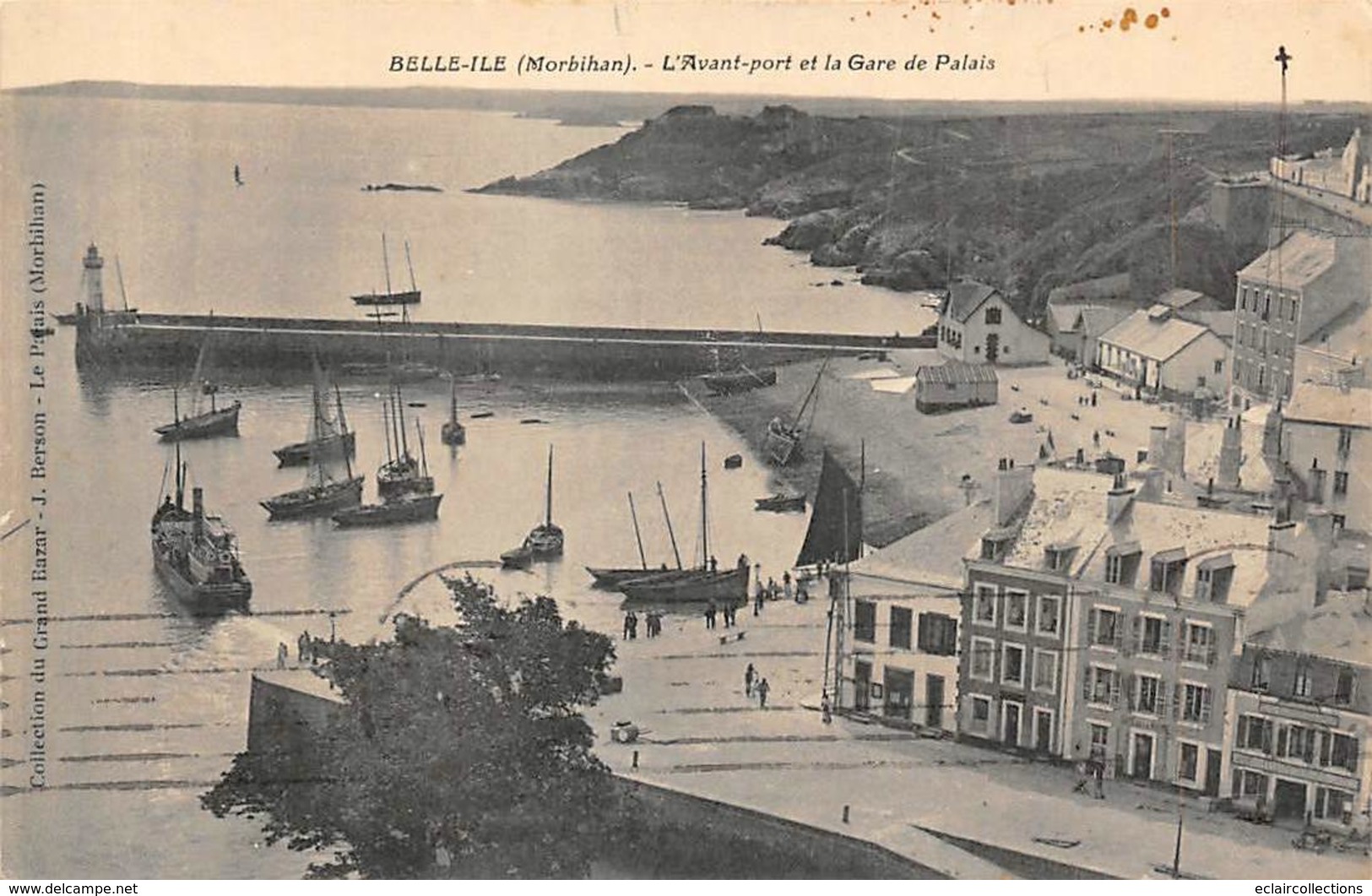 Belle Ile En Mer       56      Le Palais. L'Avant Port Et La Gare        (voir Scan) - Belle Ile En Mer