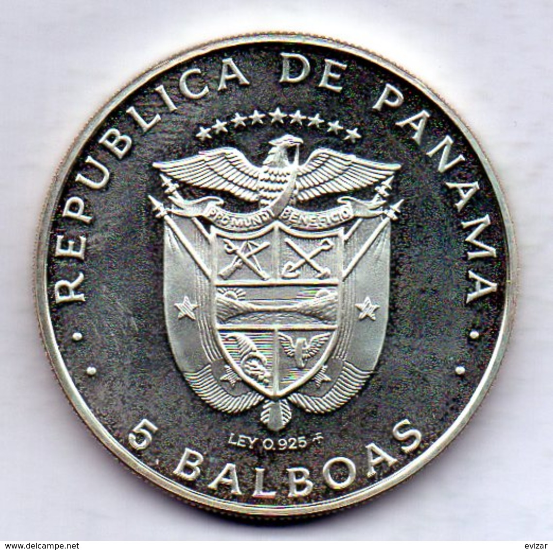 PANAMA, 5 Balboas, Silver, Year 1975, KM #40.1a - Panama