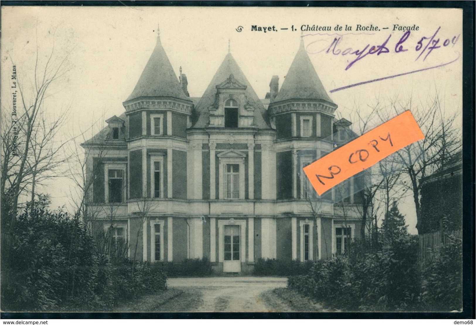 Mayet CPA 72 Sarthe Château De La Roche  Façade Ed Bouverat Carte Pionnière 1904 - Mayet