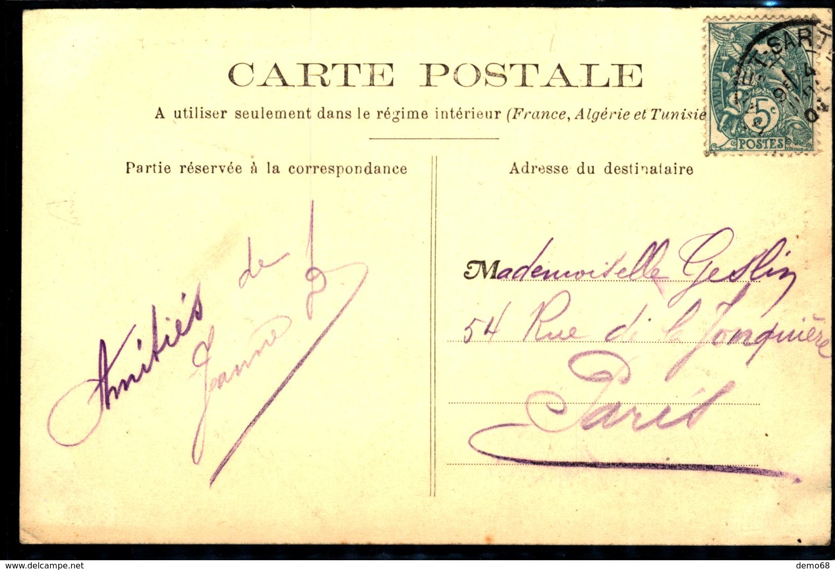 Mayet CPA 72 Sarthe Château De La Roche  Façade Ed Bouverat Carte Pionnière 1904 - Mayet