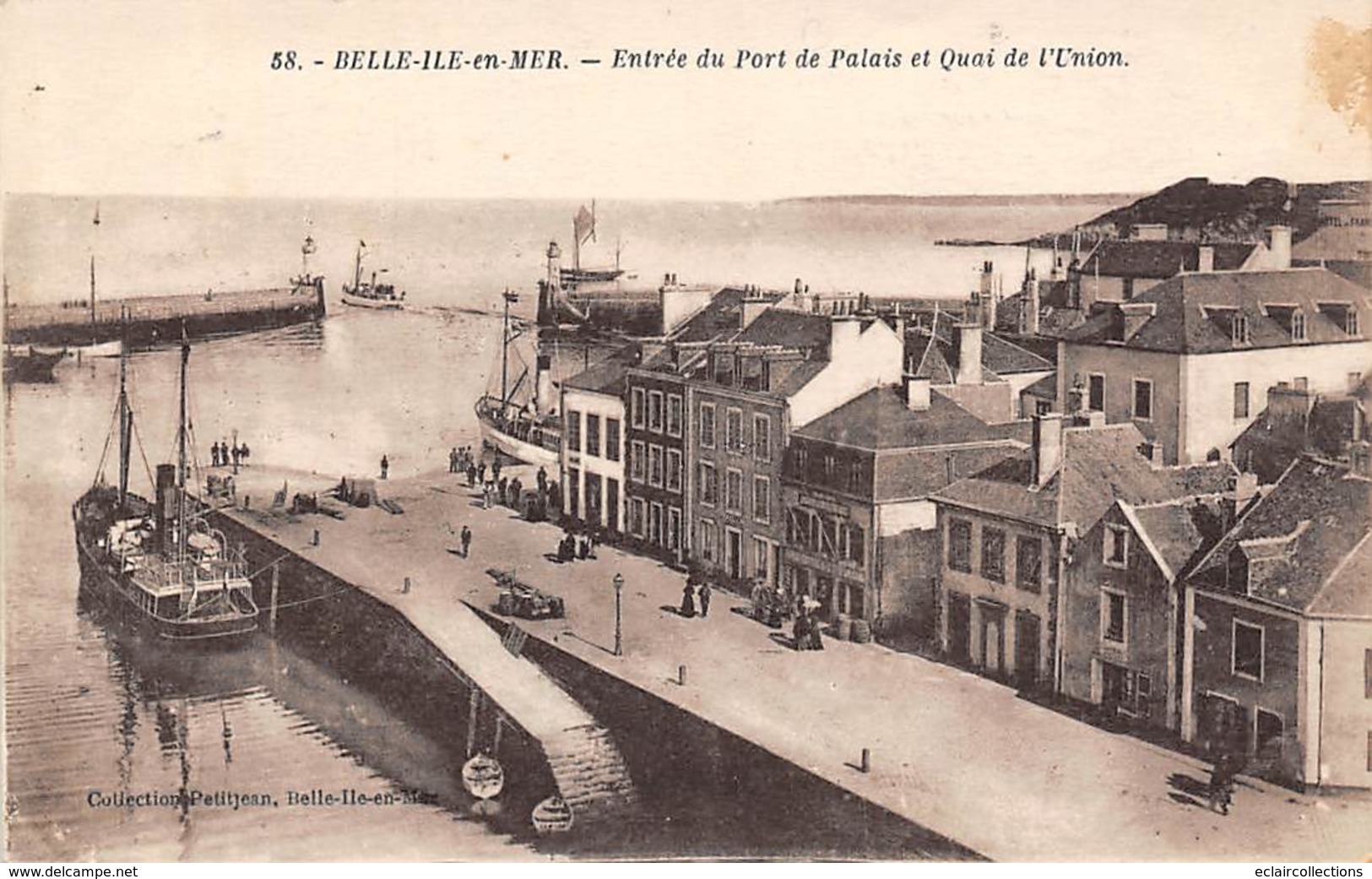 Belle Ile En Mer       56      Le Palais.  Entrée Du Port  Et Quai De L'Union       (voir Scan) - Belle Ile En Mer