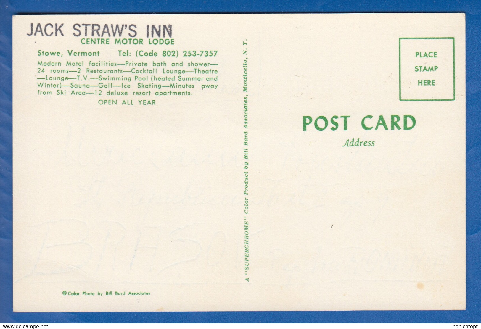 USA; Stowe Vermont; Jack Straw's Inn; Centre Motor Lodge - Autres & Non Classés