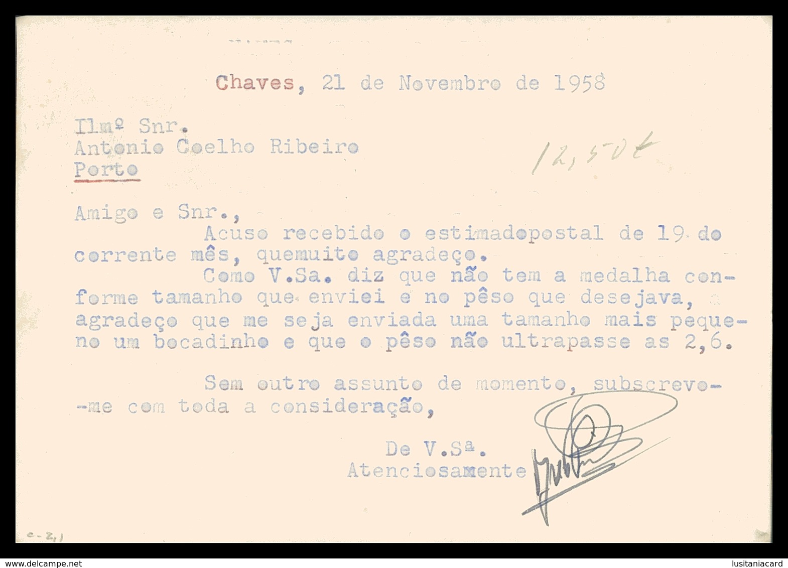 CHAVES -PUBLICIDADE - « CONFIANÇA » -  Ourivesaria E Joalharia - José Maria Pereira Pinto. Carte Postale - Vila Real