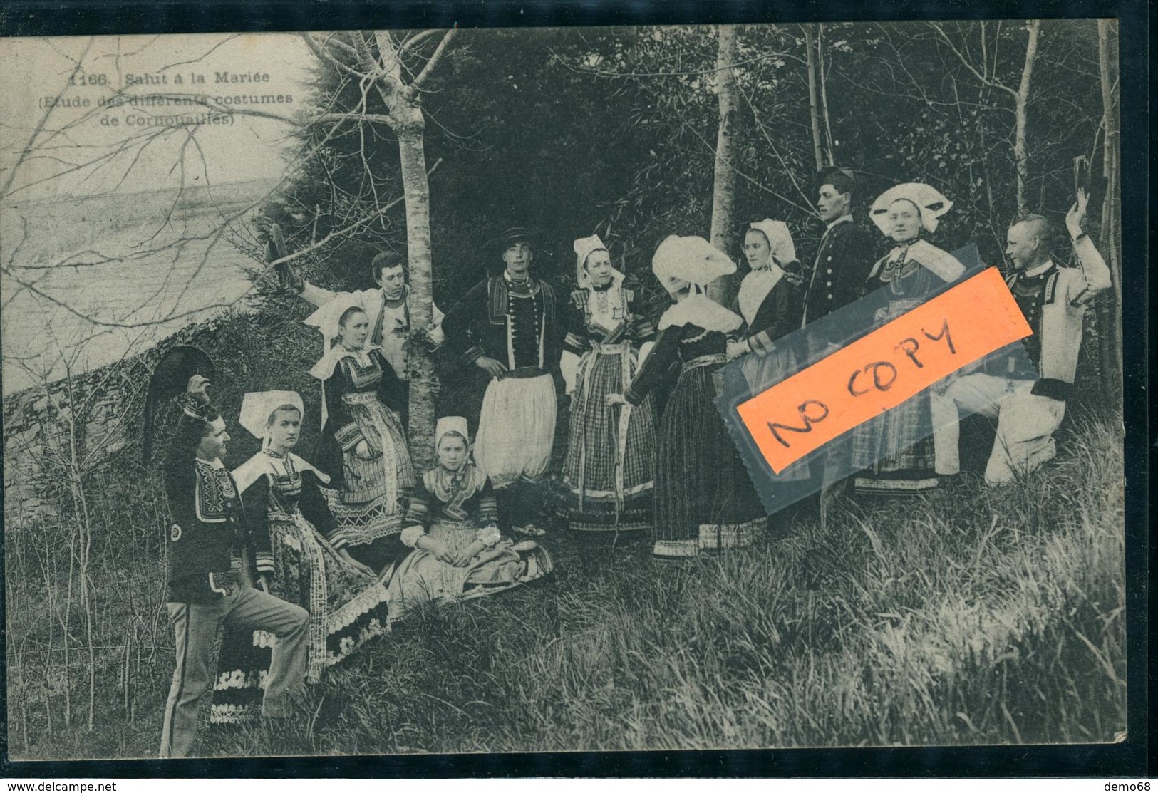 Bretagne Tradition Salut à La Mariée étude De Costumes Des Cornouailles Carte Pionnière De 1904 - Bretagne