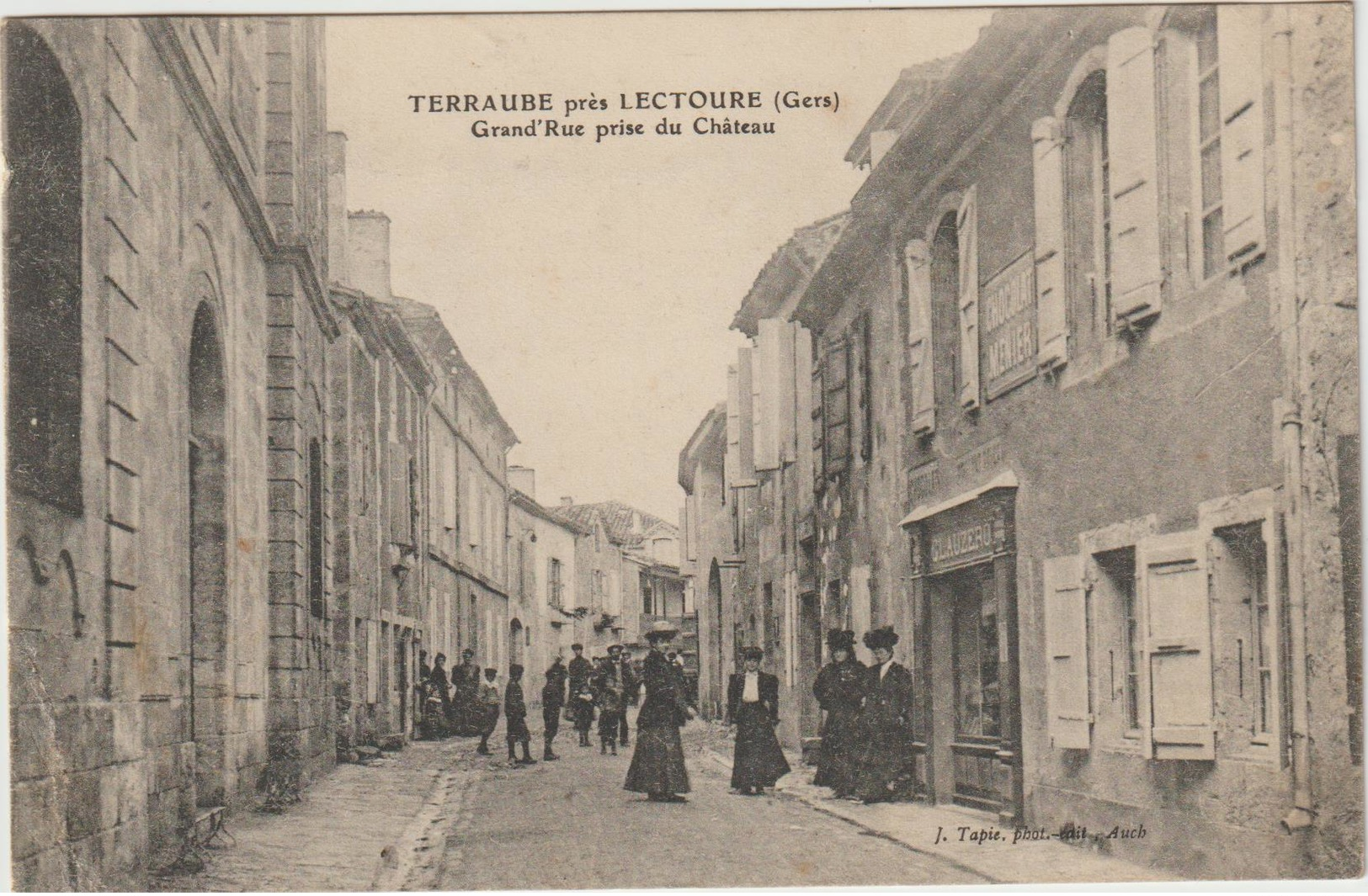 CPA  32  TERRAUBE PRES LECTOURE GRAND RUE PRISE DU CHATEAU - Altri & Non Classificati