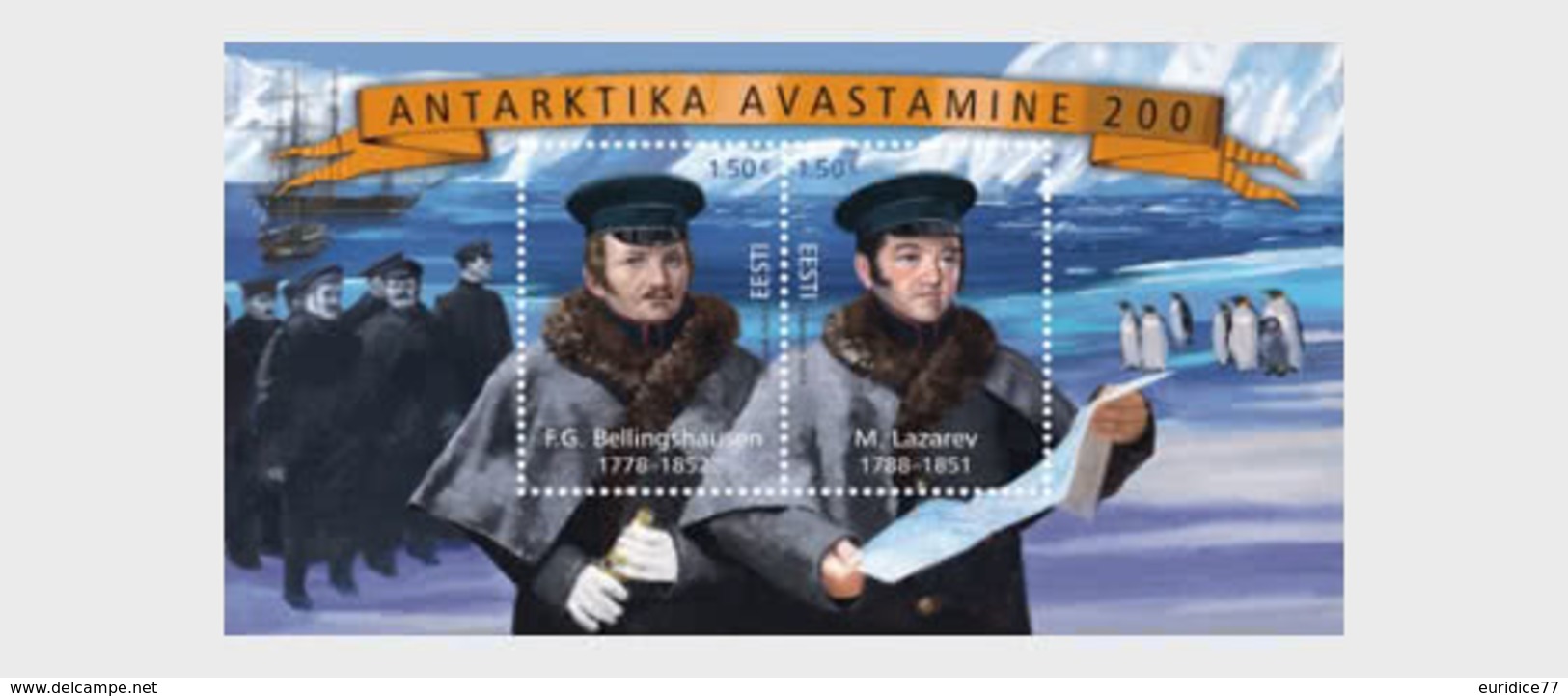 Estonia 2020 - Discovery Of Antarctica 200, Estonian-Russian Joint Issue - Miniature Sheet - Estonia