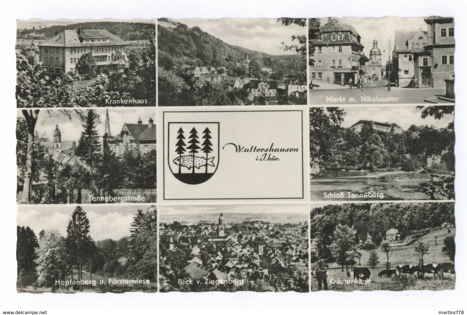 Waltershausen I. Thür. 8-Bild-AK Postkarte Ansichtskarte Gotha - Waltershausen