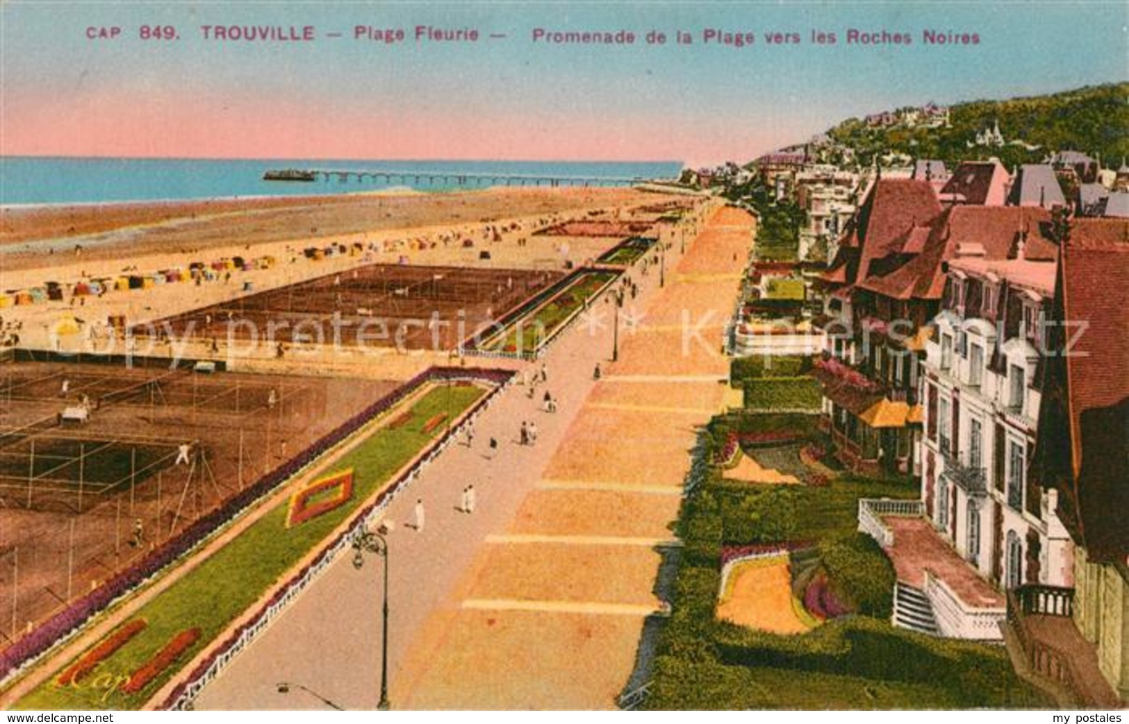 13527716 Trouville-sur-Mer Plage Fleurie Promenade De La Plage Vers Les Roches N - Trouville