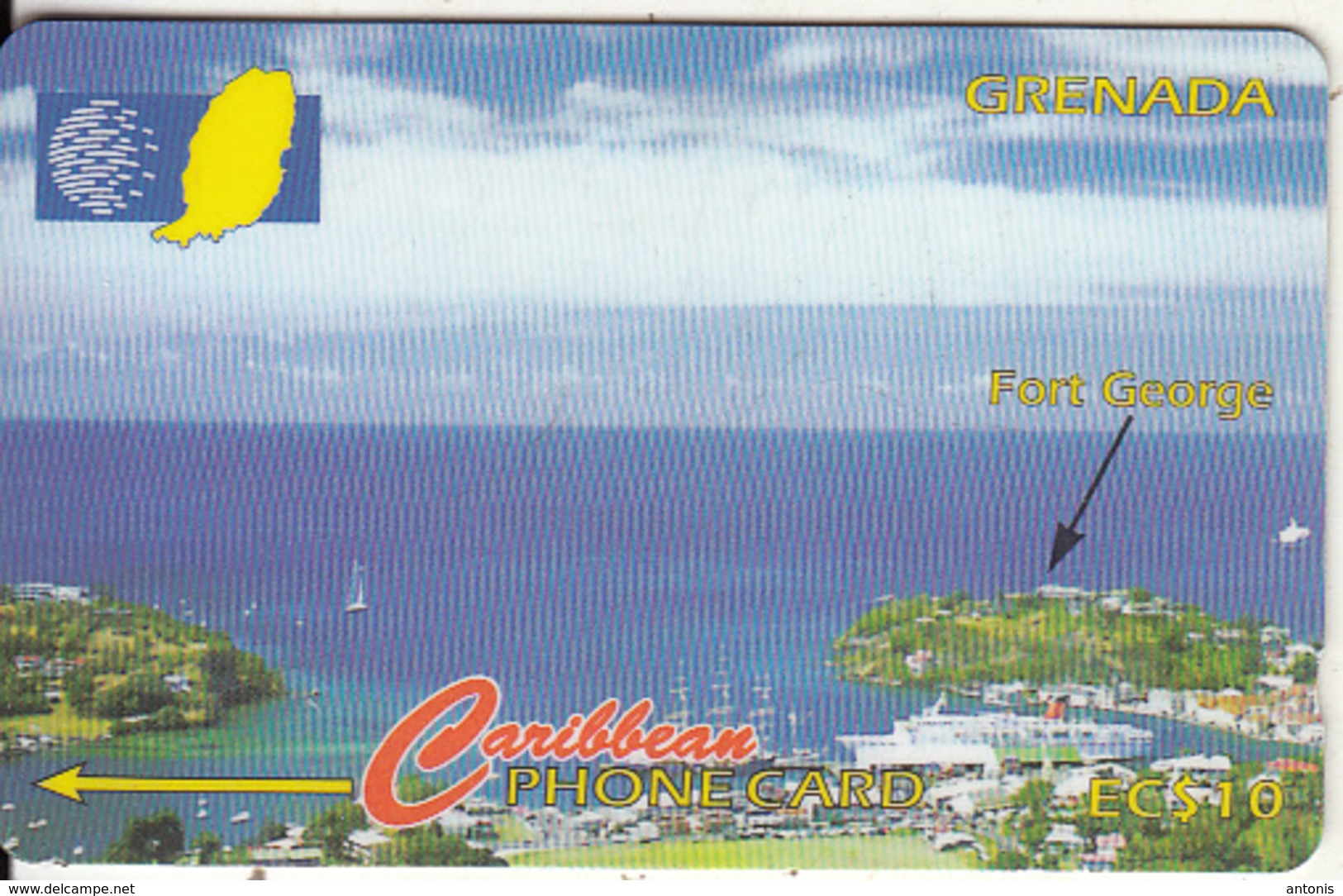 GRENADA(GPT) - Fort George, CN : 51CGRB, Tirage 16000, Used - Grenade