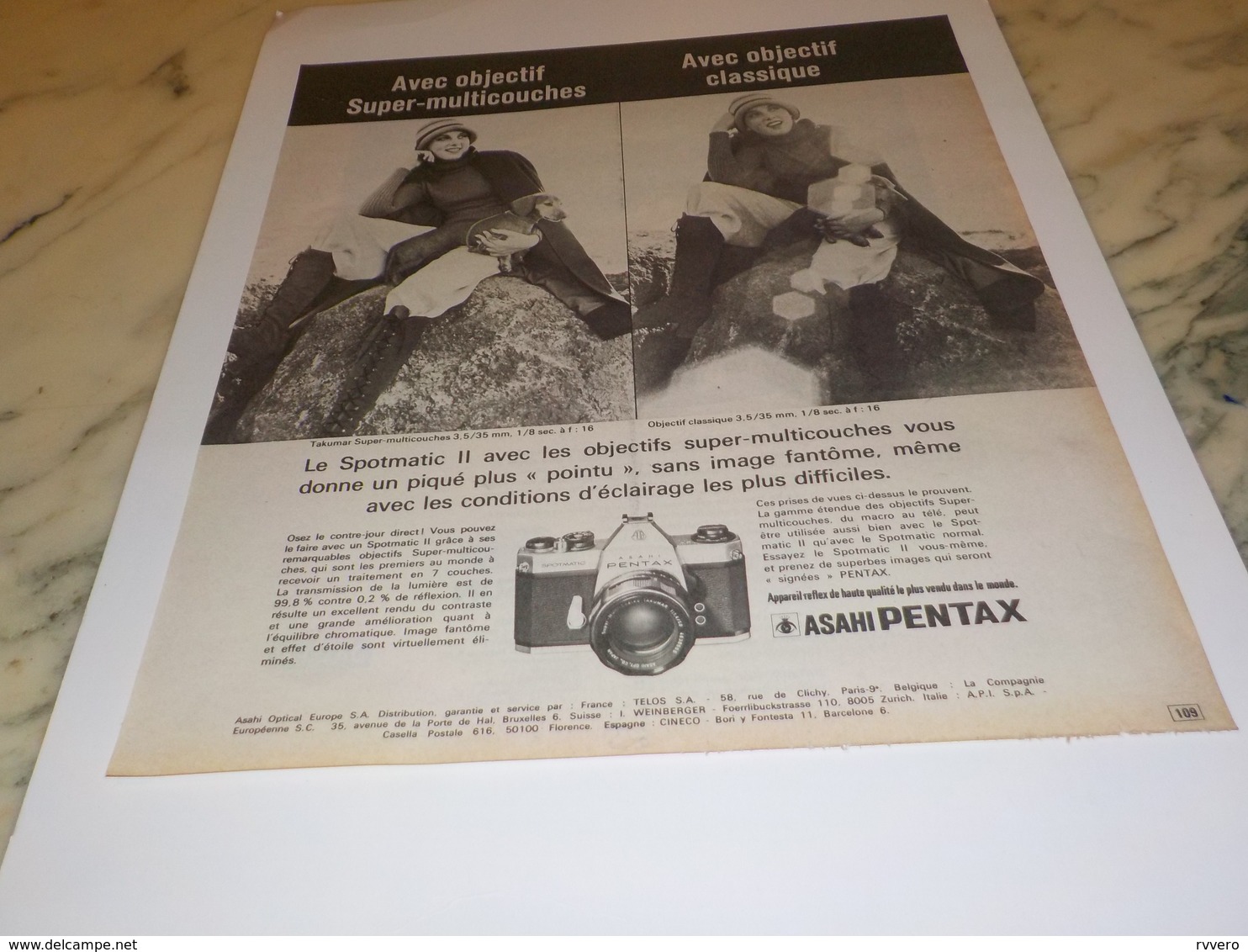 ANCIENNE PUBLICITE  APPAREIL PHOTO   PENTAX  1972 - Autres & Non Classés