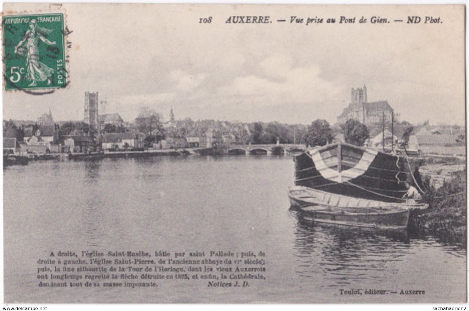 89. AUXERRE. Vue Prise Au Pont De Gien. 108 - Auxerre