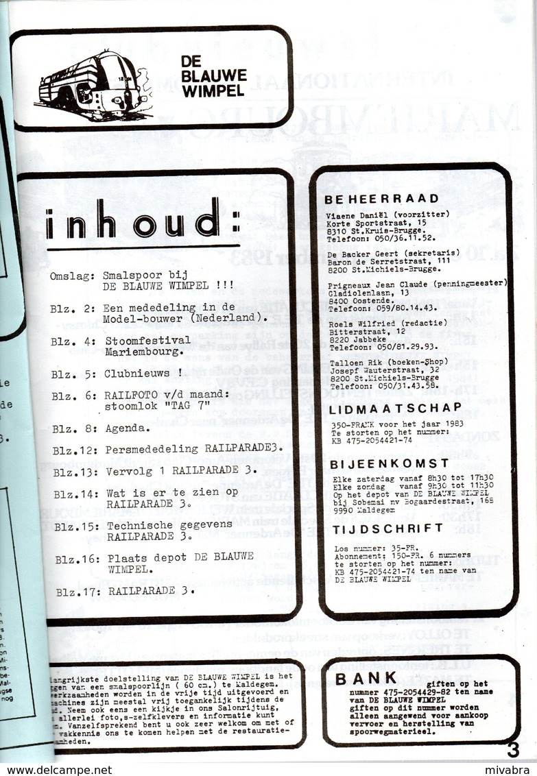 HET BRUGSE STATIONNETJE Tijdschrift Nr 5 1983 - DE BLAUWE WIMPEL BRUGGE - Autres & Non Classés