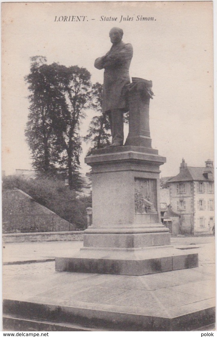 Bv - Cpa LORIENT - Statue Jules Simon - Lorient