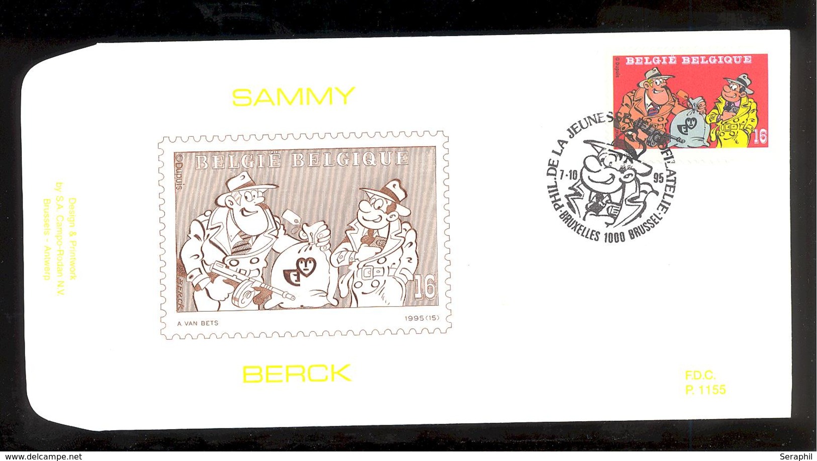 FDC - Sammy / Berck- B.D. -  Timbre N° 2619 - Tampon Bruxelles - 1991-2000