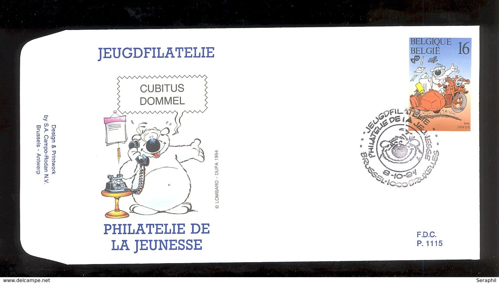 FDC - Cubitus / Dommel - B.D. -  Timbre N° 2578 - Tampon Brussel - 1991-2000