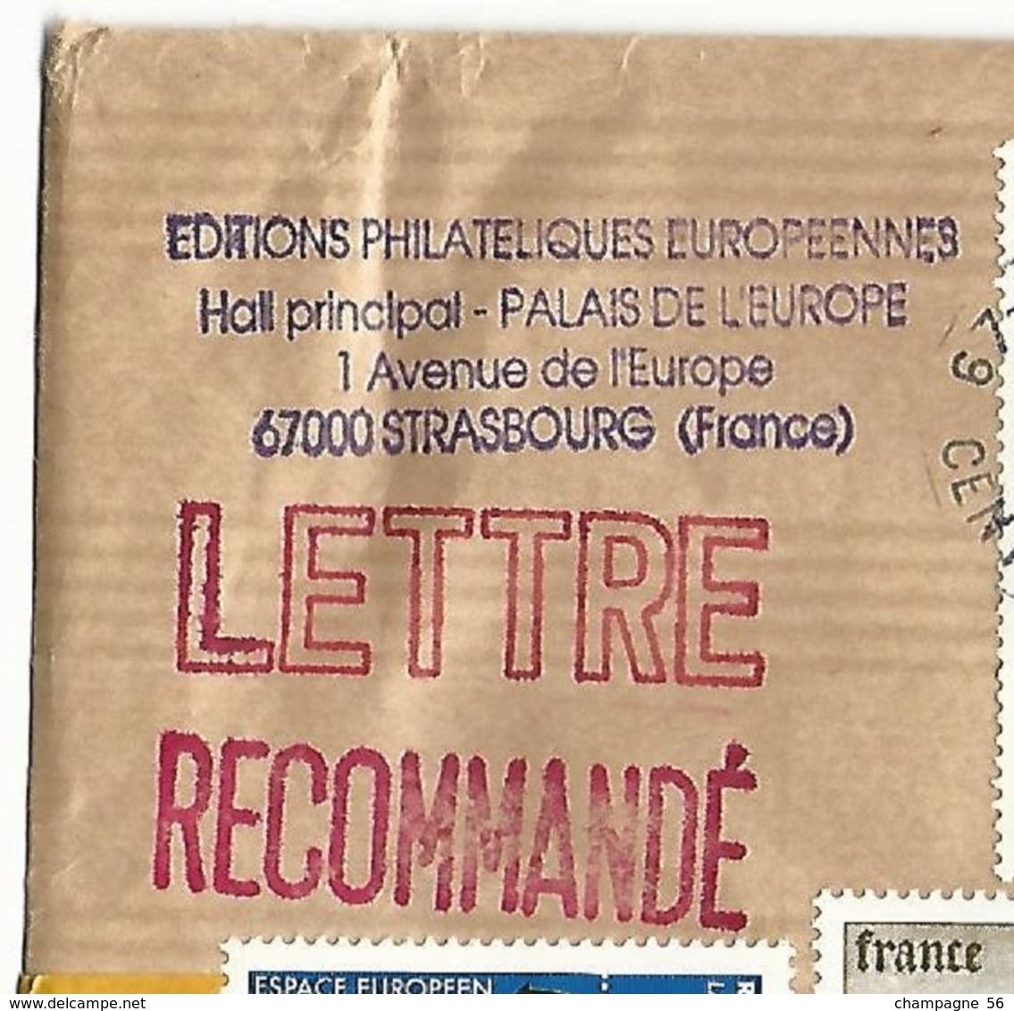 LE 21 - 7 - 1998 CONSEIL DE L'EUROPE STRASBOURG EDITIONS PHILATÉLIQUES LETTRE RECOMMANDER OBLITÉRÉ PHOSPHORESCENT - Lettres & Documents