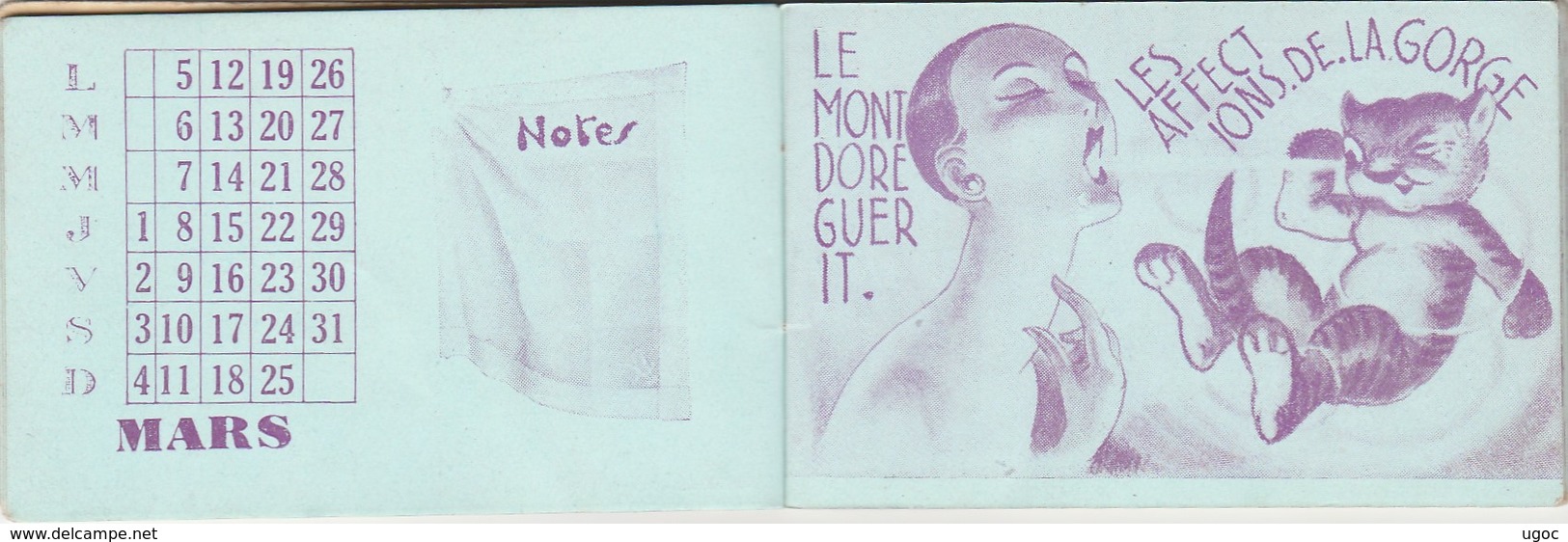 - PETIT CALENDRIER-AGENDA De 1928 Sur LE MONT-DORE . - Petit Format : 1921-40