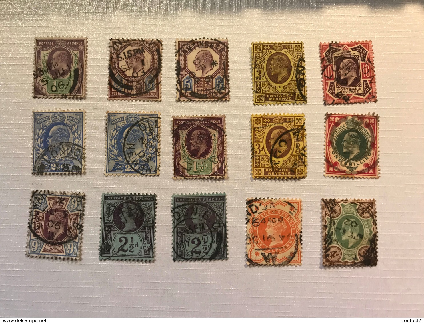 GRANDE BRETAGNE LOT DE TIMBRES POSTES ANCIENS COLLECTION OBLITERES POSTAGE REVENUE - Colecciones Completas