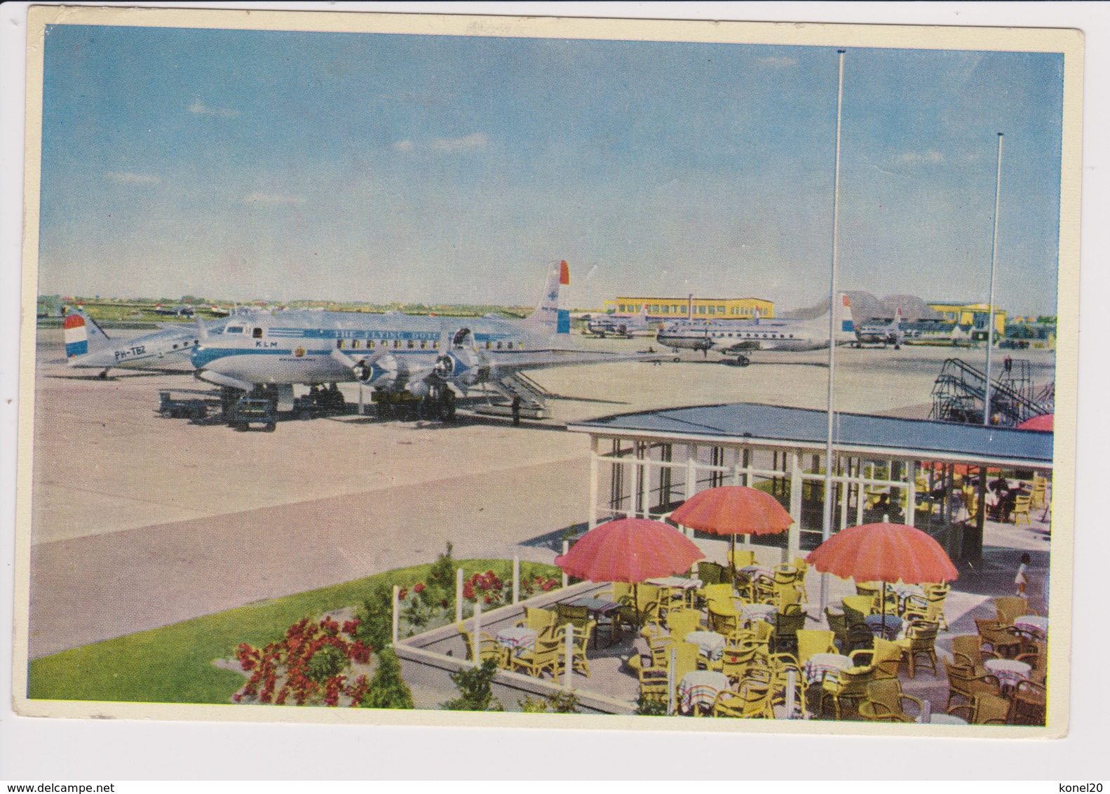 Vintage Rppc KLM K.L.M Royal Dutch Airlines Douglas Dc-6 & Convair 240 @ Schiphol Airport - 1919-1938: Fra Le Due Guerre