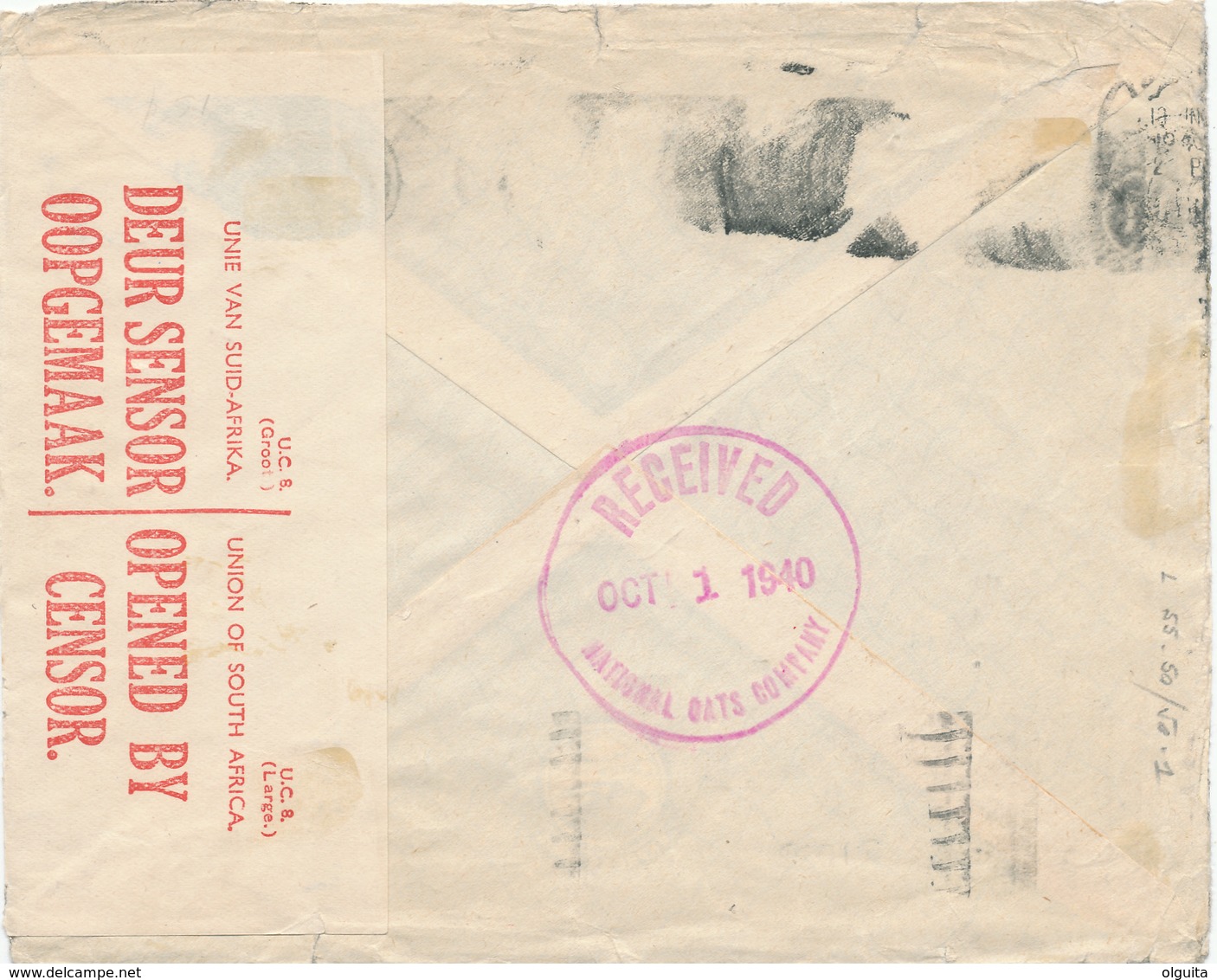 DDW 033 -- EGYPT WWII CENSORSHIP - Cover Franked CAIRO To USA 1940 - DOUBLE Censor South Africa And Egypt - Lettres & Documents