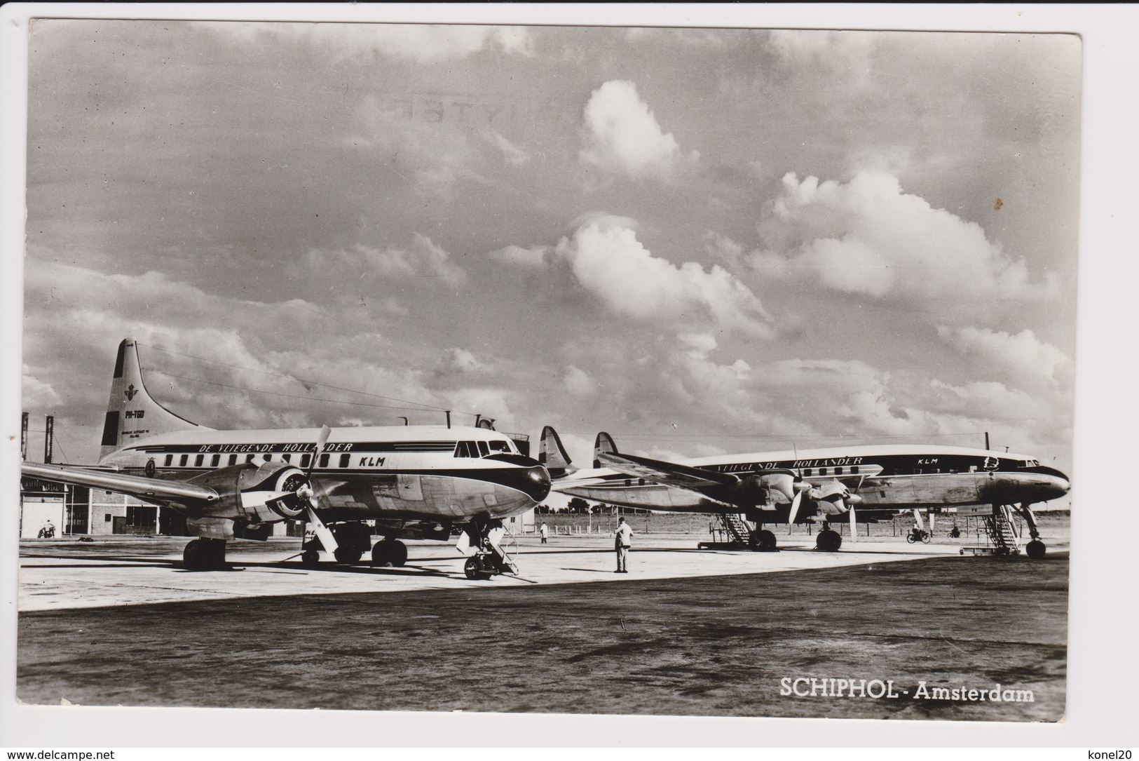 Vintage Rppc KLM K.L.M Royal Dutch Airlines Convair & Constellation @ Schiphol Airport - 1919-1938: Fra Le Due Guerre