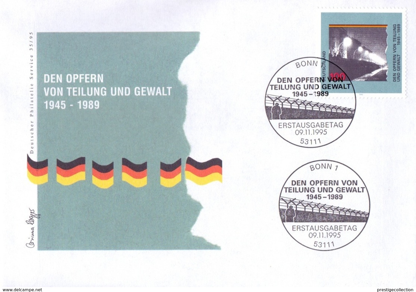 DEN OPFERN VON TEILUNG UND GEWALT 1995 FDC  (GENN201457) - Incidenti E Sicurezza Stradale