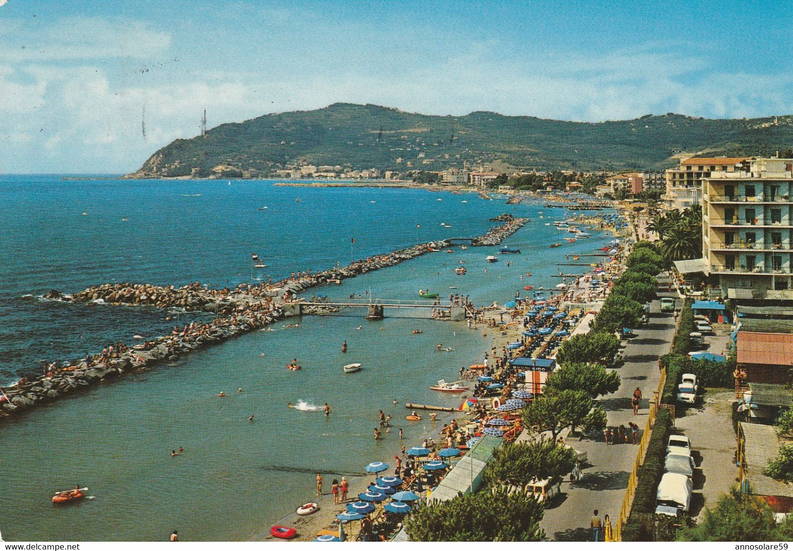 CARTOLINA: SAN BARTOLOMEO AL MARE (IM) PANORAMA PASSEGGIATA E SPIAGGIA - F/G - COLORI - VIAGGIATA - LEGGI - Altri & Non Classificati