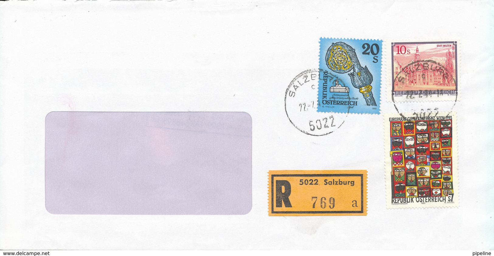 Austria Registered Cover With Topic Stamps Salzburg 23-7-1993 - Lettres & Documents