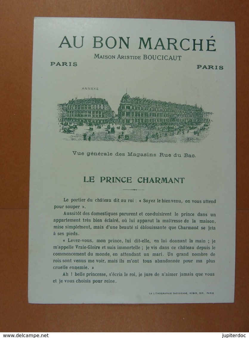 (11,5 Cm X 16 Cm) Au Bon Marché Le Prince Charmant N°2 - Au Bon Marché