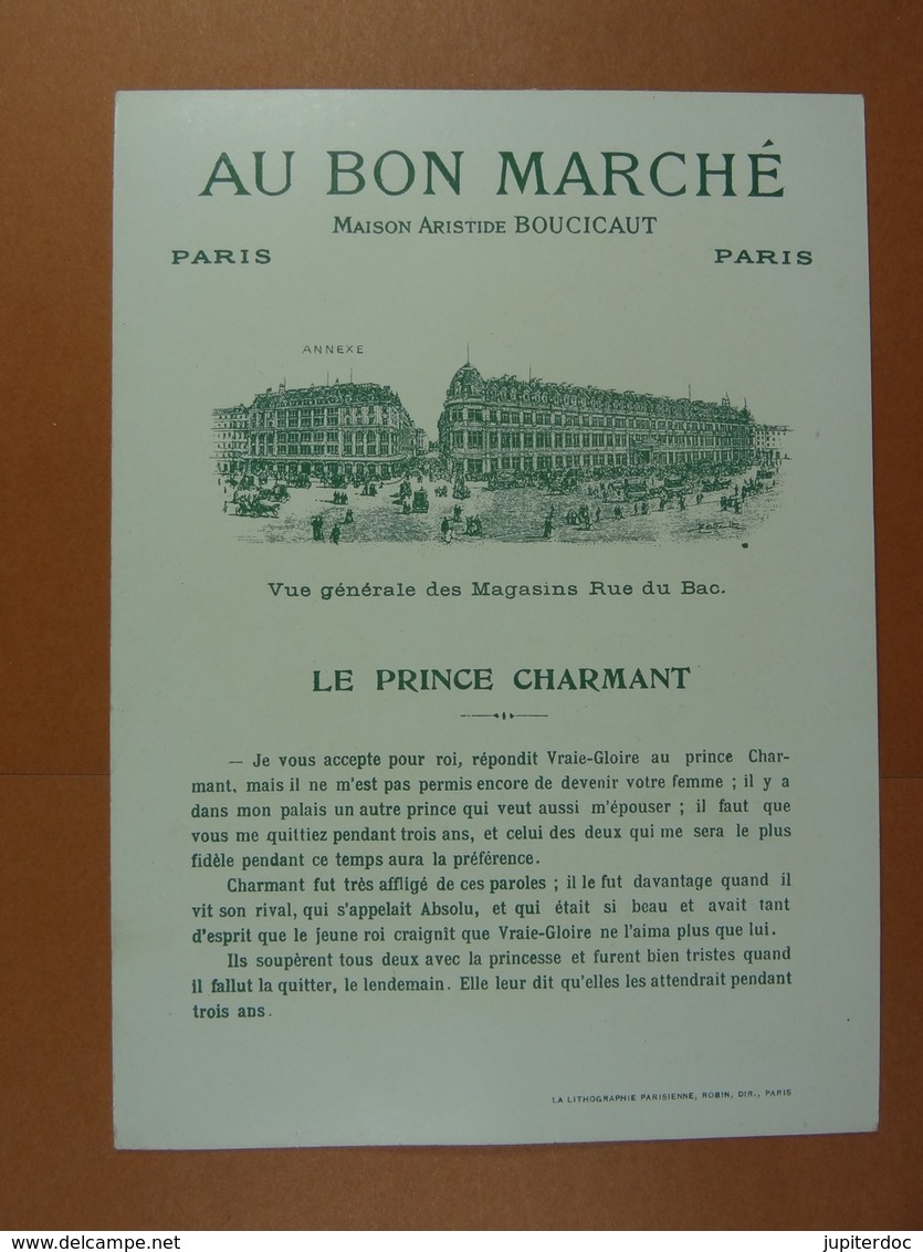 (11,5 Cm X 16 Cm) Au Bon Marché Le Prince Charmant N°3 - Au Bon Marché