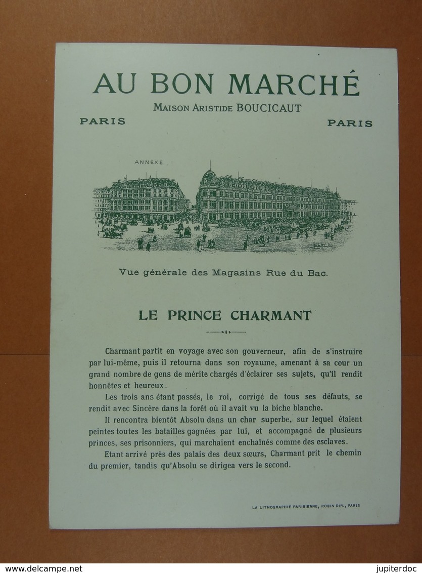 (11,5 Cm X 16 Cm) Au Bon Marché Le Prince Charmant N°6 - Au Bon Marché