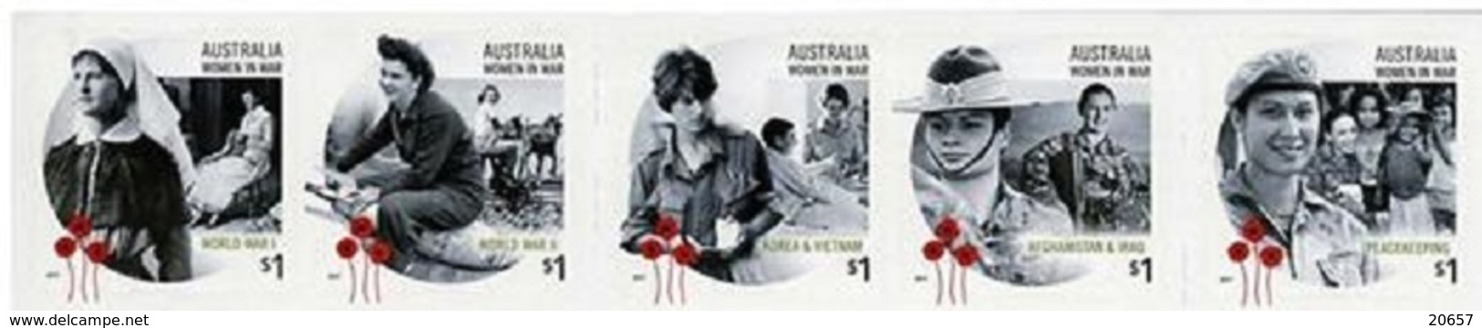 Australie Australia 4516/20 Autoadhésifs Du Carnet, WWI, WWII, Vietnam, Corée, Afghanistan, Irak, Femmes Dans La Guerre - Autres & Non Classés