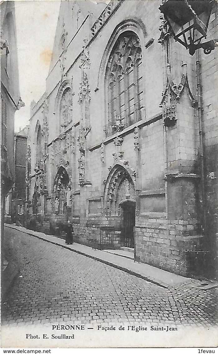 CPA ( 80 Somme) Peronne Facade De L'Eglise Saint Jean - Peronne