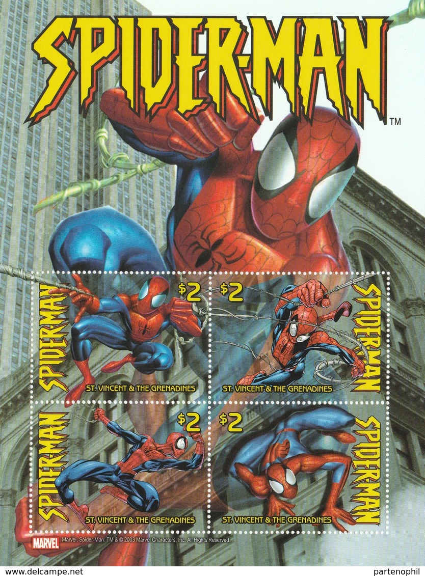 St. Vincent & The Grenadines,  MNH -  Cinema,  Spiderman - 1 Bf. - Cinema