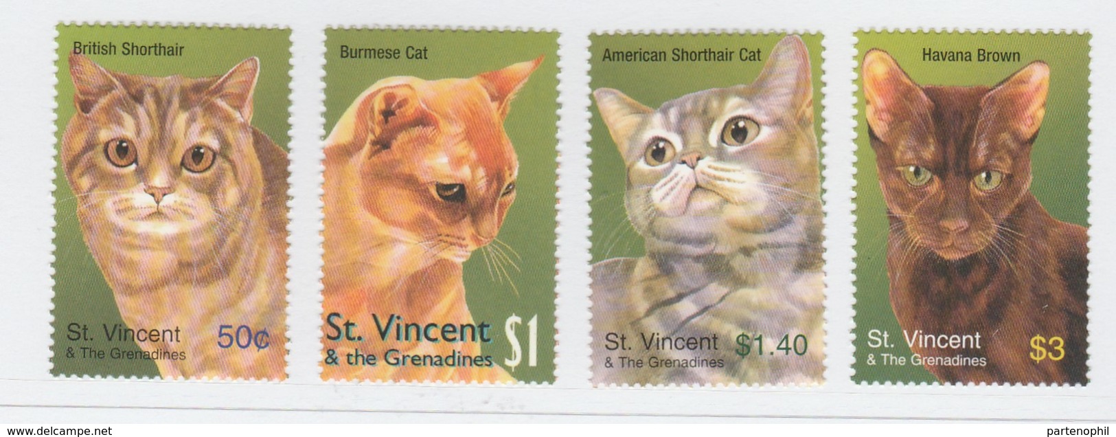 St. Vincent & The Grenadines,  MNH -  Gatti - Serie + 1 Bf. - Gatti