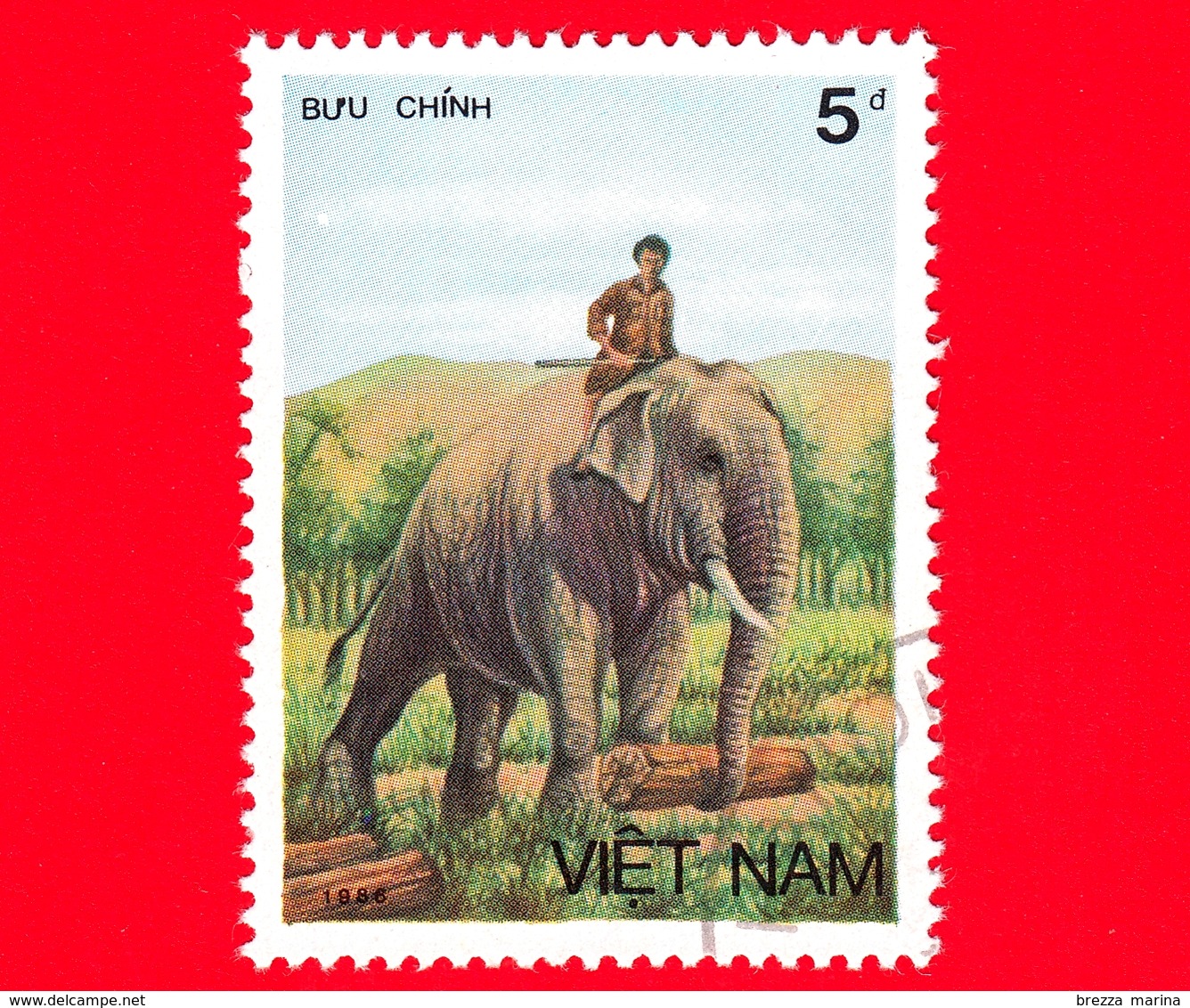 VIETNAM Nord - Viet Nam - 1987 (1986) - Elefante Asiatico (Elephas Maximus) - 5 - Vietnam