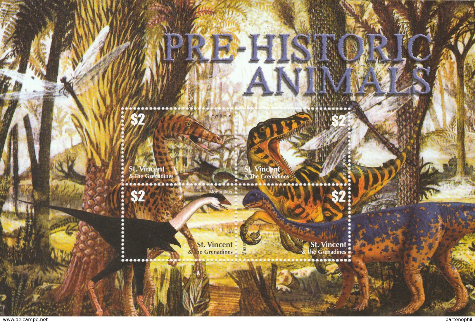 St. Vincent & The Grenadines,  MNH -  Animali Preistorici - 1 Bf. - Preistorici