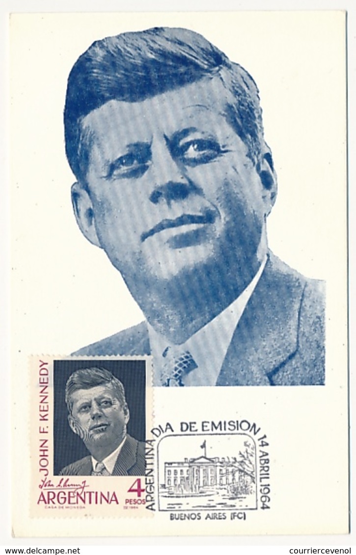 ARGENTINE - Carte Maximum - 4 Pesos - JOHN F. KENNEDY - Buenos Aires - 14 Avril 1964 - Kennedy (John F.)