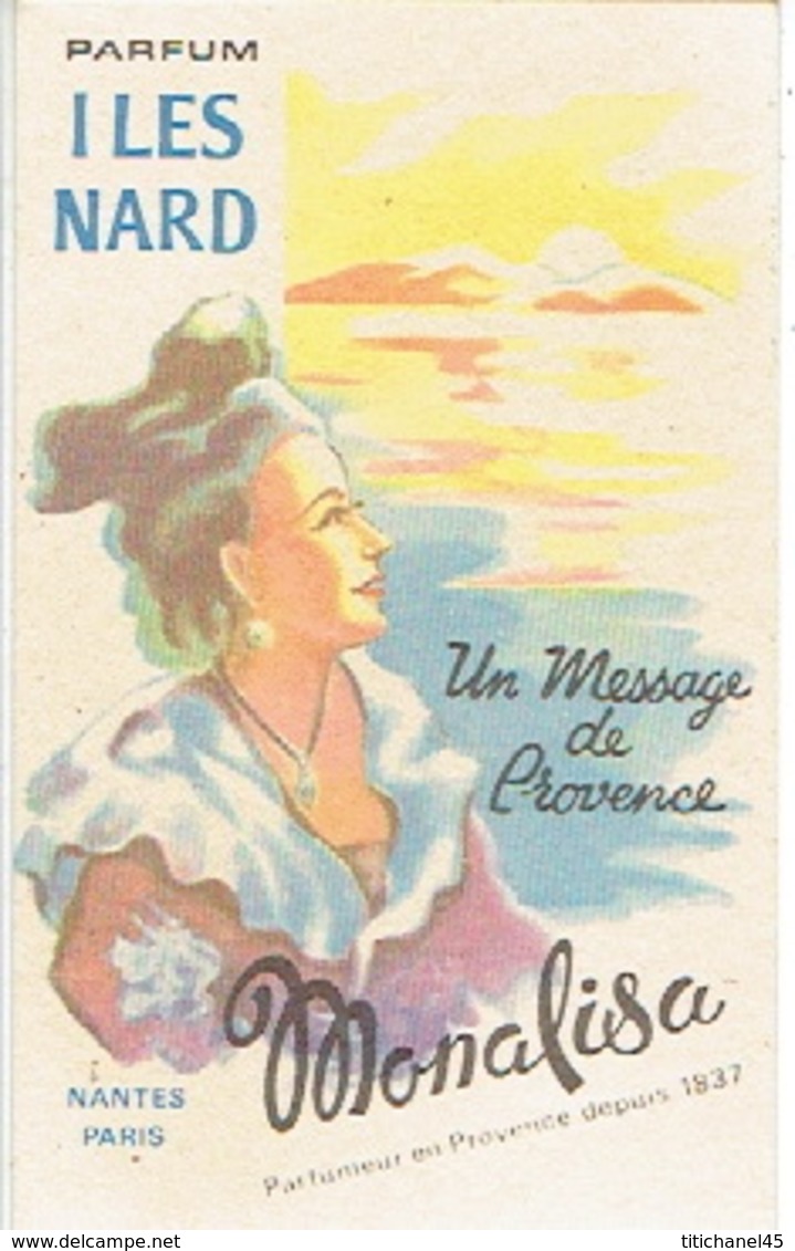 Carte Parfum - ILES NARD  De MONALISA Parfumeur à NANTES Et PARIS - Anciennes (jusque 1960)