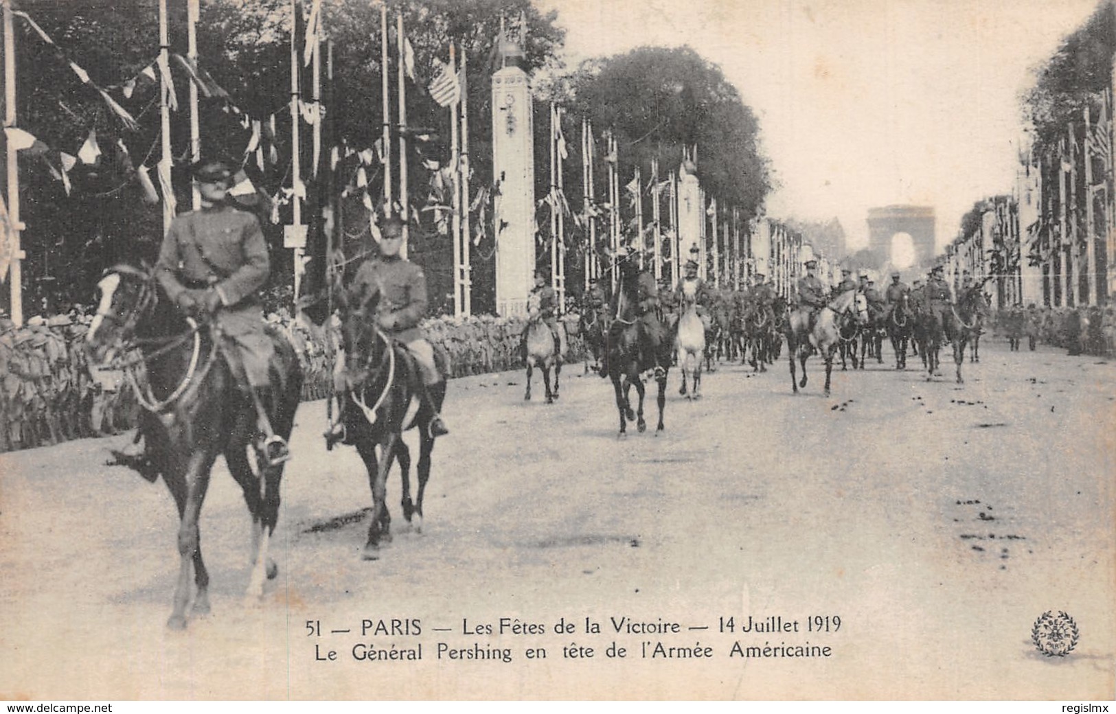 75-PARIS FETE DE LA VICTOIRE 19 JUILLET 1919 LE GENERAL PERSHING-N°T1080-G/0139 - Sonstige & Ohne Zuordnung