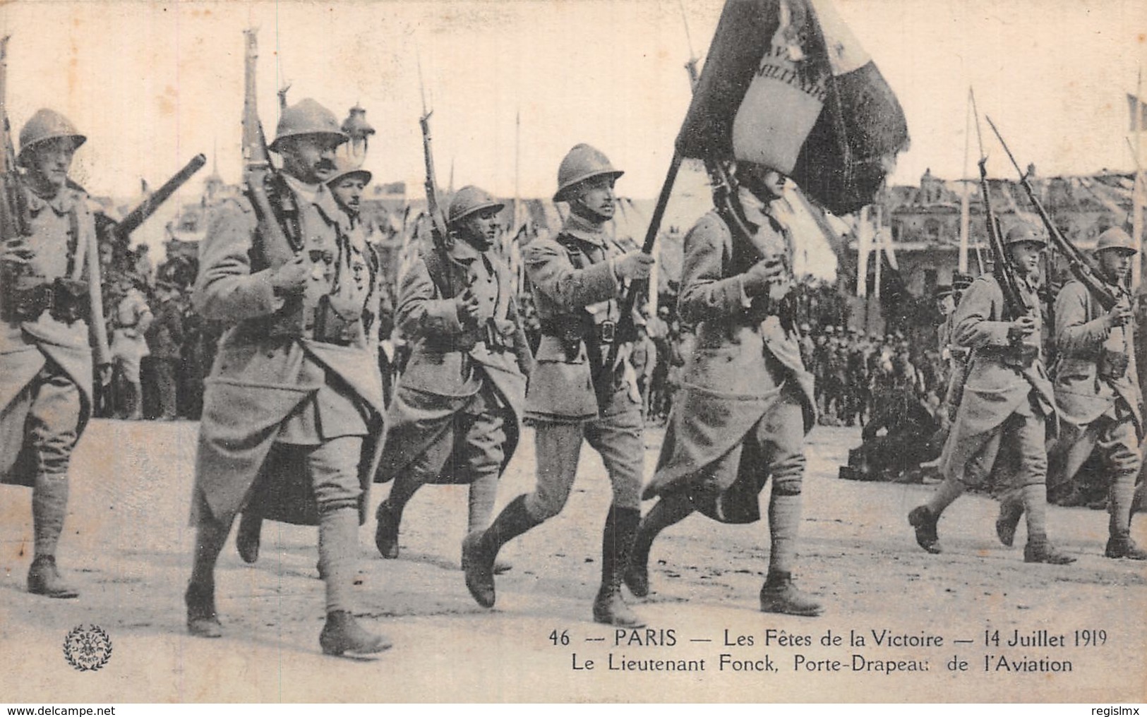 75-PARIS FETE DE LA VICTOIRE 19 JUILLET 1919 FONCK PORTE DRAPEAU-N°T1080-G/0205 - Sonstige & Ohne Zuordnung